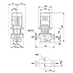 پمپ خطی سیرکوله گراندفوس TP 50-190/2