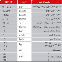 آبگرمکن دیواری بوتان مدل bx114