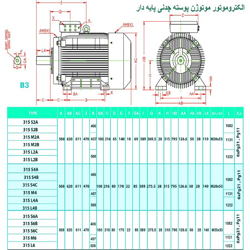 الکتروموتور موتوژن پوسته چدنی 150 اسب 3000 دور