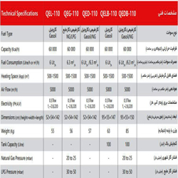 جت هیتر البرز دوگانه سوز دودکش دار مدل QED-110