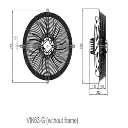 فن آکسیال دمنده ایلکا فلزی معکوس مدل VIK-63G4S2-L