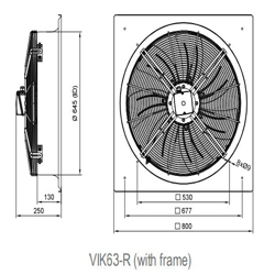 فن آکسیال دمنده ایلکا فلزی معکوس مدل VIK-63G4S2-L