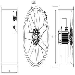 فن آکسیال دمنده سیلندری مدل DAMP‐KN140‐4T‐800‐38deg