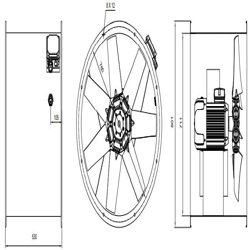 فن آکسیال دمنده سیلندری مدل DAMP‐KN70‐6T‐710‐45deg