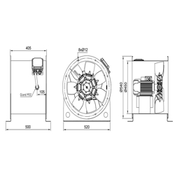 فن آکسیال دمنده سیلندری مدل DASH-NN3-2T-500-20-F300