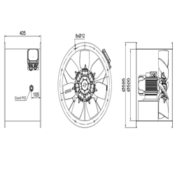فن آکسیال دمنده سیلندری مدل DASP-DN60-4T-560-21deg