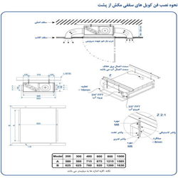 فن کویل تهویه آریا سقفی توکار200cfm