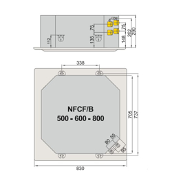 فن کویل کاستی چهارطرفه چهار لوله نیک NFCF/B-800
