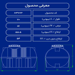 مخزن پلاستیکی 100 لیتری افقی سفید طبرستان