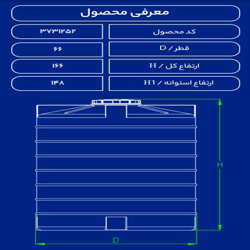 مخزن پلاستیکی 500 لیتری عمودی بلند فین دارطبرستان