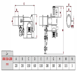 مشعل دوگانه سوز گرم ایران GND 310-1200