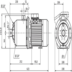 پمپ آب ویلو طبقاتی افقی مدل MHI1604N-1/E/3