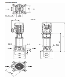 پمپ آب ویلو طبقاتی عمودی مدل HELIX V1606-1/16/E/S