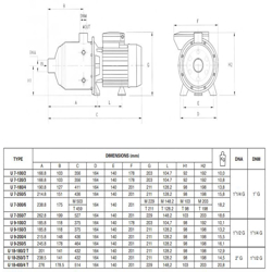 پمپ آب پنتاکس طبقاتی افقی مدل U 7-100/2T