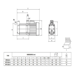 پمپ آب پنتاکس طبقاتی افقی مدل MP 100-4 A