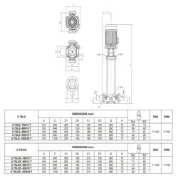 پمپ آب پنتاکس طبقاتی عمودی مدل U 7 SLXG-900/16T