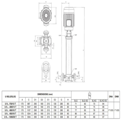 پمپ آب پنتاکس طبقاتی عمودی مدل U 9 SLXG-900/16T