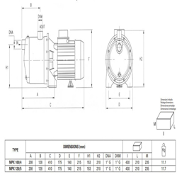 پمپ آب پنتاکس مدل MPX 120-5