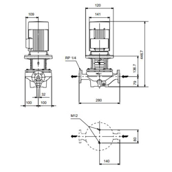 پمپ سیرکولاتور خطی گراندفوس تک فاز TP 32-230/2