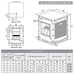 کولر آبی پشت بامی آبسال مدل AC 35