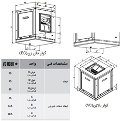 کولر آبی سلولزی انرژی بالازن 0380 (VC3-8)