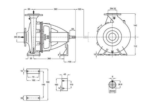 پمپ آب پمپیران مدل 125-32 با موتور 1.5 کیلووات