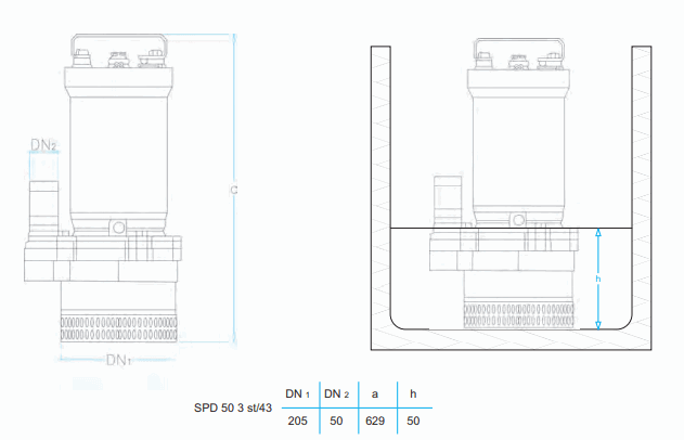 پمپ کف کش نوید سهند 2 اینچ 3 طبقه مدل 50 SPD