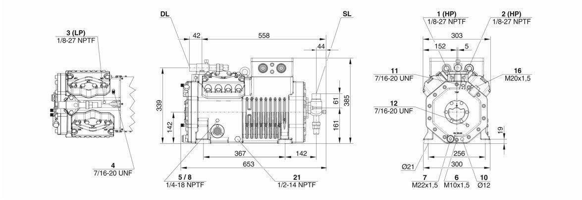 کمپرسور بیتزر 5.5 اسب رفت و برگشتی مدل 4VE-7Y