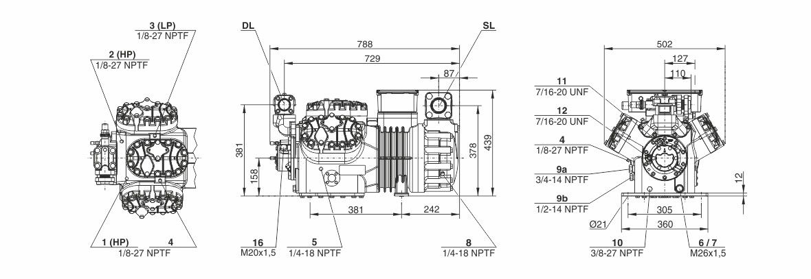 کمپرسور بیتزر 40 اسب رفت و برگشتی مدل 6FE-44Y