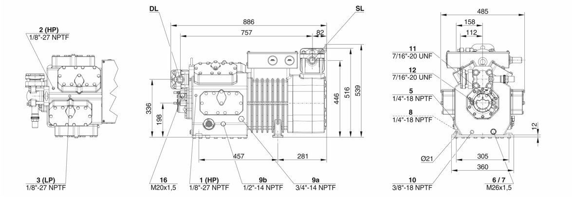 کمپرسور بیتزر 60 اسب رفت و برگشتی مدل 8GE-60Y