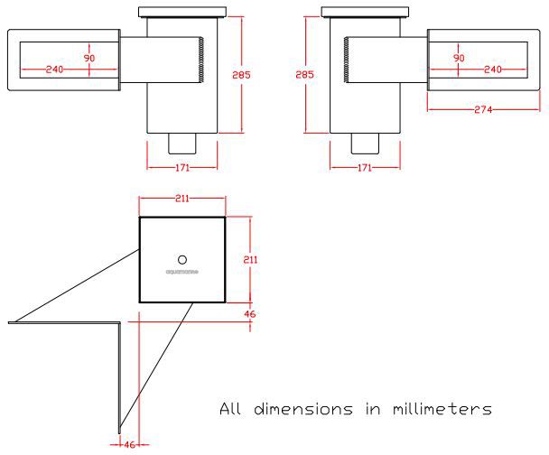 اسکیمر استیل 90 درجه دسترسی از بالا مدل 90UA340