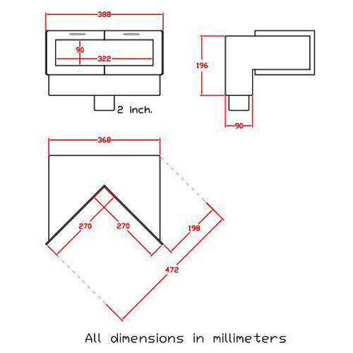 اسکیمر استیل 90 درجه دسترسی از روبرو مدل 90FA340G