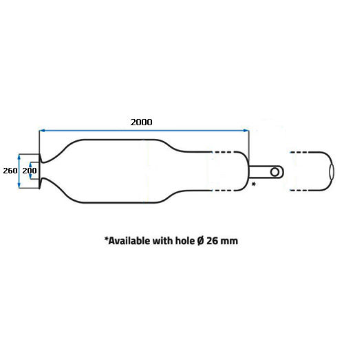 خرید تیوپ منبع تحت فشار 2000 - 1000 لیتری  سفا