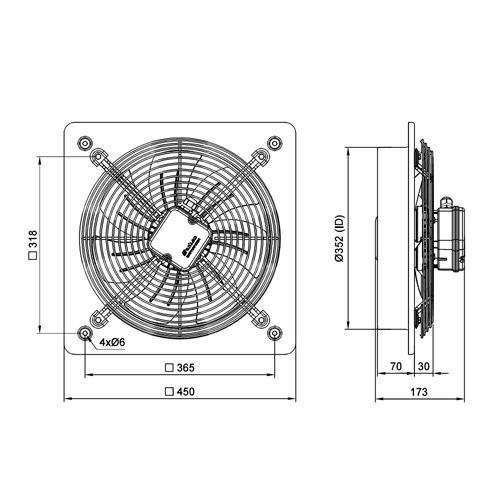 فن دمنده ایلکا فلزی مدل VIK-35A4T