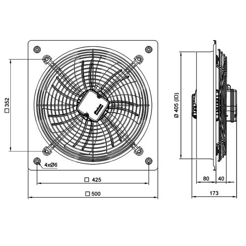 فن آکسیال دمنده ایلکا فلزی مدل VIK-40A4T-H