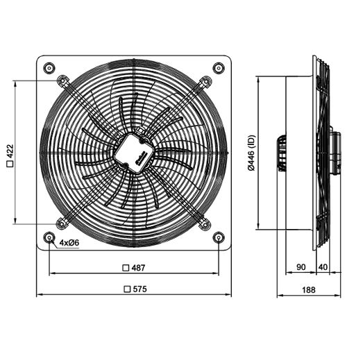 فن آکسیال دمنده ایلکا فلزی مدل VIK-45A4T-H