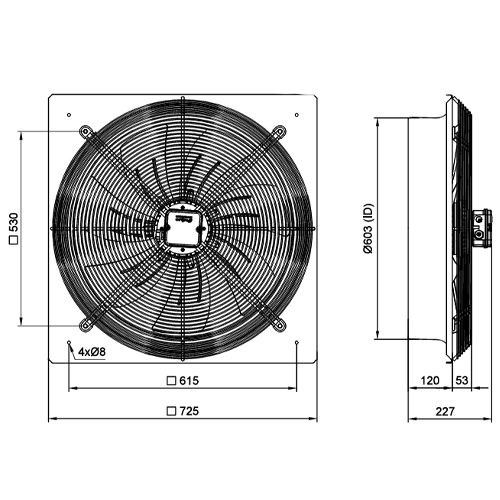 فن آکسیال دمنده ایلکا فلزی مدل VIK-60G4S