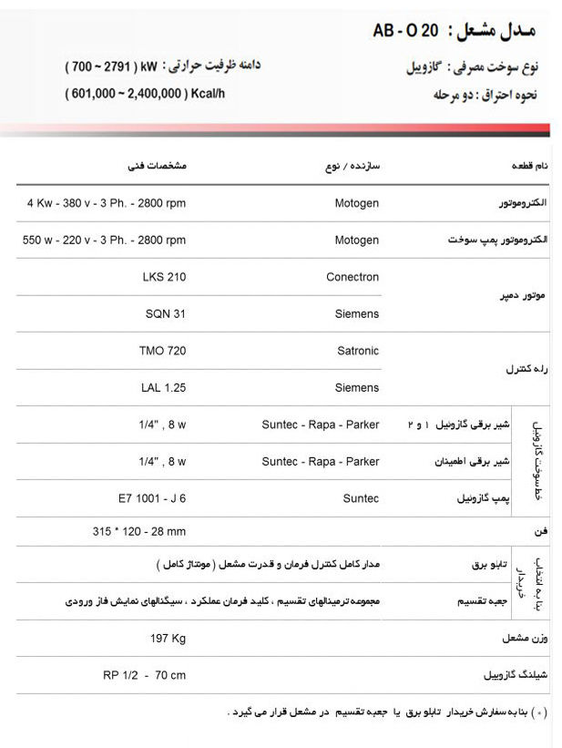 مشعل گازوئیل سوز آترا مدل AB-O20