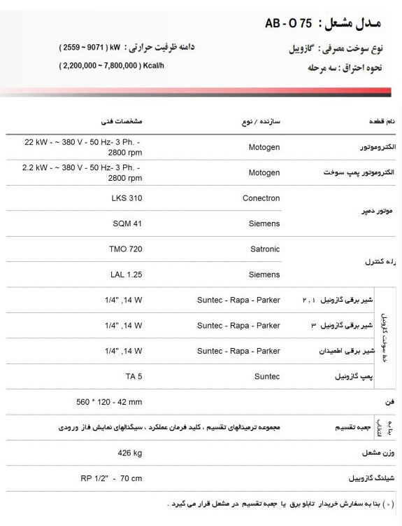 مشعل گازوئیل سوز آترا مدل AB-O75