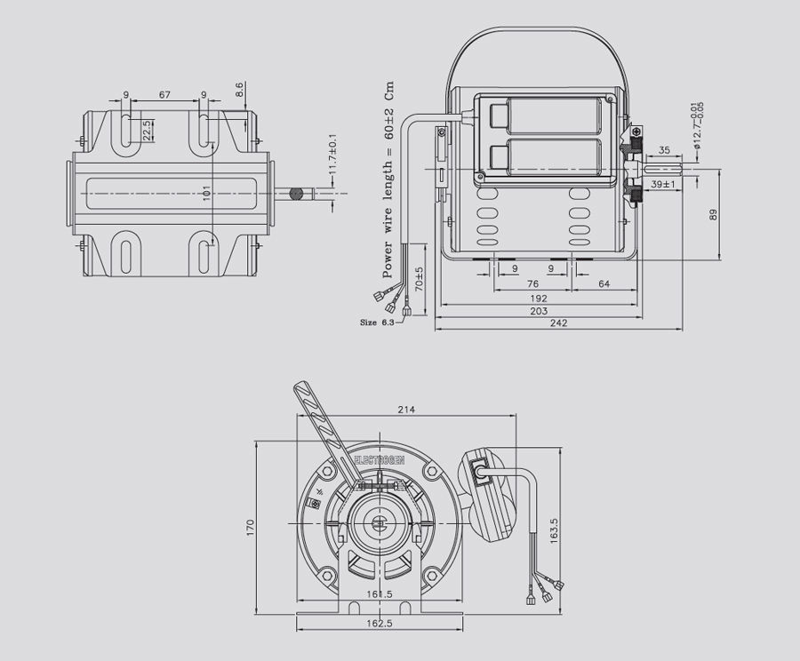 موتور کولر 1/2 اسب خازن دار مدل تندر الکتروژن