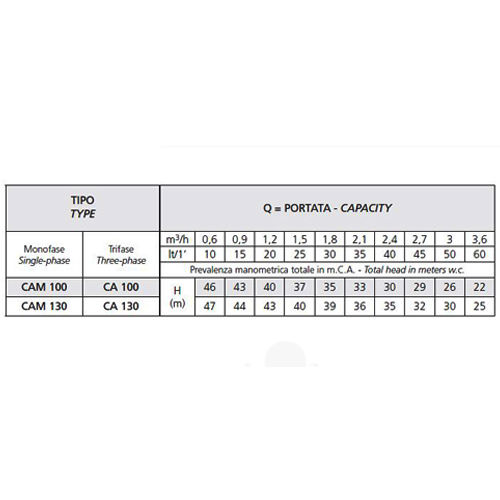 پمپ آب جتی اسپرونی مدل CAM 100/N
