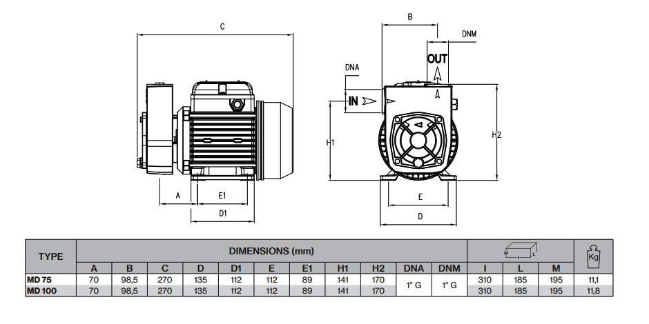 خرید پمپ آب پنتاکس MD 100
