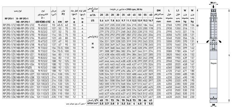 پمپ شناور رایان مدل RP 293-1/19