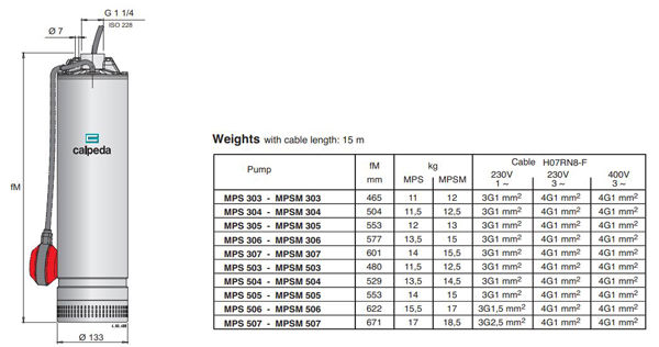 پمپ کف کش کالپدا طبقاتی مدل MPSM 506