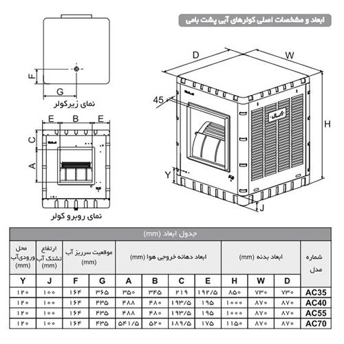 کولر آبی آبسال AC 40R