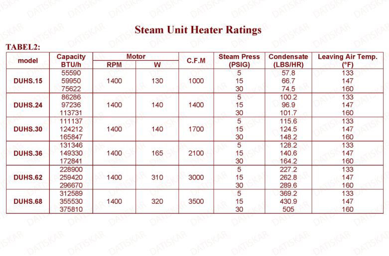 خرید یونیت هیتر بخار داتیس کار 110000BTU  