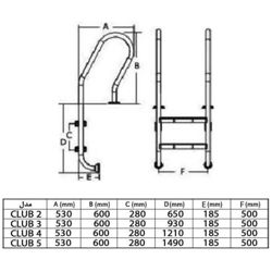  نردبان استخر هایپرپول مدل Club4