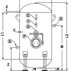مخزن هوای فشرده 1450 لیتری ضخامت 8 بامین تهویه