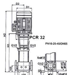 پمپ آب طبقاتی عمودی پمپیران مدل PCR32-3-2