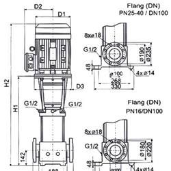 پمپ آب طبقاتی عمودی پمپیران مدل PCR64-8-2